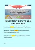 Hawaii Notary Exam/ 40 Qs & Ans/ 2024-2025.  