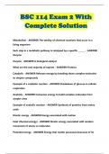 BSC 114 Exam 2 With Complete Solution