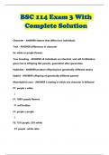 BSC 114 Exam 3 With Complete Solution