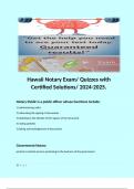 Hawaii Notary Exam/ Quizzes with Certified Solutions/ 2024-2025. 