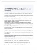 ABSC 160 Unit 2 Exam Questions and Answers