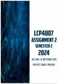 LCP4807 Assignment 2 Semester 2 2024 | Due 18 September 2024