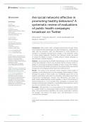 Are social networks effective in promoting healthy behaviors? A systematic review of evaluations of public health campaigns broadcast on Twitte