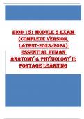 biod 151 module 5 exam  (complete version,  latest-2023/2024)  essential human  anatomy & physiology ii:  portage learning