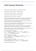 PICOT Question Worksheet Questions and Answers Accurate