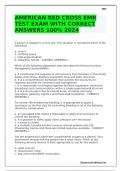 AMERICAN RED CROSS EMR TEST EXAM WITH CORRECT ANSWERS 100% 2024