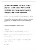 PSI NATIONAL EXAM FOR REAL ESTATE (ACTUAL EXAM) LATEST 2024 WITH EXPERT CERTIFIED QUESTIONS AND ANSWERS I ALREADY GRADED A+ 100% PASS 