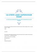 CA STATE LEAD SUPERVISOR EXAM 2024 WITH GUARANTEED ACCURATE ANSWERS