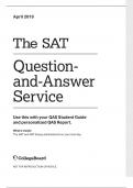 April 2019 SAT Question and Answer Service Student Guide