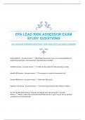 EPA LEAD RISK ASSESSOR EXAM STUDY QUESTIONS WITH ACCURATE ANSWERS