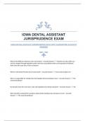 IOWA DENTAL ASSISTANT JURISPRUDENCE EXAM WITH GUARANTEED ACCURATE ANSWERS