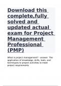 Download this complete,fully solved and updated actual exam for Project Management Professional (PMP)