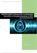 ANSI/ISA 62443 Cybersecurity Fundamentals Test (2023) || Complete Questions & 100% Accurate Solutions