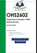 OHS2602 Assignment 2 (QUALITY ANSWERS) Semester 2 2024