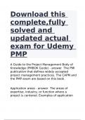 Download this complete,fully solved and updated actual exam for Udemy PMP