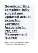 PMI CAPM Certification Exam Sample Questions and answers 2024