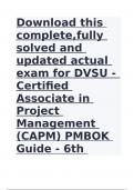 Download this complete,fully solved and updated actual exam for Certified Associate in Project Management (CAPM)