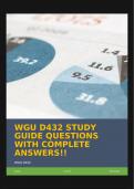 WGU D432 STUDY GUIDE QUESTIONS WITH COMPLETE ANSWERS!!