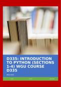 D335: INTRODUCTION TO PYTHON (SECTIONS 1-4) WGU COURSE D335