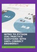 INTRO TO PYTHON (OA) PRACTICE QUESTIONS WITH 100% CORRECT ANSWERS!!