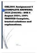 CHL2601 Assignment 6 (COMPLETE ANSWERS) 2024 (240295) - DUE 5 August 2024 ; 100% TRUSTED Complete, trusted solutions and explanations.