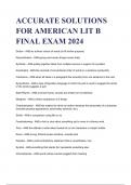 ACCURATE SOLUTIONS FOR AMERICAN LIT B FINAL EXAM 2024