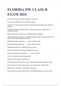 FLORIDA DW CLASS B EXAM 2024