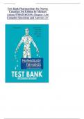 Test Bank Pharmacology for Nurses Canadian 3rd Edition by Michael Adams 9780135493199, Chapter 1-64 Complete Questions and Answers A+