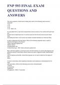 FNP 593 FINAL EXAM QUESTIONS AND ANSWERS