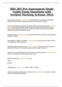 BIO 205 Pre-Assessment Study Guide Exam Questions with Verified Marking Scheme 2024