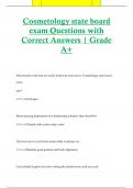 Cosmetology state board  exam Questions with  Correct Answers | Grade  A+