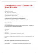 Intro to Nursing Exam I - Chapters 1-6 -Bryant & Stratton Questions & Answers Solved 100% Correct!!