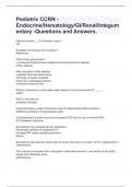 Pediatric CCRN - Endocrine/Hematology/GI/Renal/Integumentary -Questions and Answers.