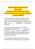 CDCA OSCE Tested Exam  Reviewed Questions With Revised 100%  Correct Answers | Already Passed | Latest Update