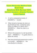 Texas Manicurist Written State  Board Test  Questions With Revised 100% Correct Answers | Already Passed | Latest Update