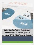 QuickBooks Online Certification Exam Guide (100 out of 100) Already GRADED A (Latest Update)