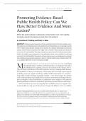 Promoting Evidence-Based Public Health Policy: Can We Have Better Evidence And More Action?