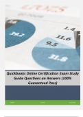 Quickbooks Online Certification Exam Study Guide Questions an Answers (100% Guaranteed Pass)