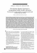 Developing distance learning in postgraduate public health education