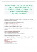 RNSG 2539 EXAM 2 WITH ACTUAL CORRECT QUESTIONS AND VERIFIED DETAILED ANSWERS ALREADY GRADED A+ GUARANTEED PASS