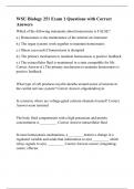 WSU Biology 251 Exam 1 Questions with Correct Answers.