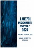 LAH3701 Assignment 1 Semester 2 2024 | Due 23 August 2024