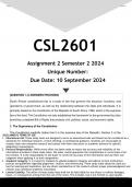 CSL2601 Assignment 2 (ANSWERS) Semester 2 2024 - DISTINCTION GUARANTEED