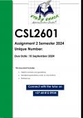 CSL2601 Assignment 2 (QUALITY ANSWERS) Semester 2 2024