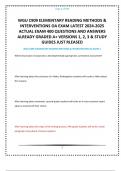 WGU C909 ELEMENTARY READING METHODS & INTERVENTIONS OA EXAM LATEST  ACTUAL EXAM 400 QUESTIONS AND ANSWERS ALREADY GRADED A+ VERSIONS 1, 2, 3 & STUDY GUIDES JUST RLEASED