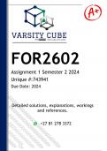 FOR2602 Assignment 1 (DETAILED ANSWERS) Semester 2 2024 - DISTINCTION GUARANTEED 