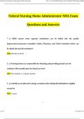 Federal Nursing Home Administrator NHA Exam Updated Questions and Answers (2024/2025) (Verified Answers)