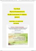 TEST BANK FOR JARVIS PHYSICAL EXAMINATION AND HEALTH ASSESSMENT,7TH EDITION BY CAROLYN JARVIS ALL CHAPTERS 100% COMPLETE 2024 PDF