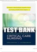 TEST BANK For Understanding the Essentials of Critical Care Nursing, 3rd Edition by Perrin, Verified All Chapters 1 - 19, Complete Newest Version 2024 ISBN:9780134146348 PDF