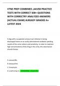 VTNE PREP COMBINED ,AAVSB PRACTICE TESTS WITH CORRECT 500+ QUESTIONS WITH CORRECTRY ANALYZED ANSWERS (ACTUAL EXAM) ALREADY GRADED A+ LATEST 2024 